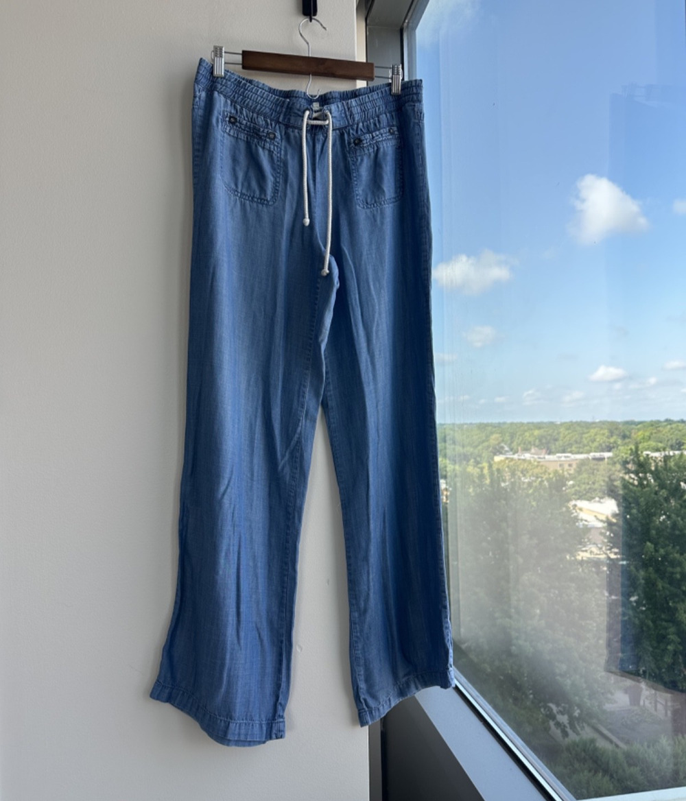 Jolt Blue Drawstring Chambray Pants Women's Size 11